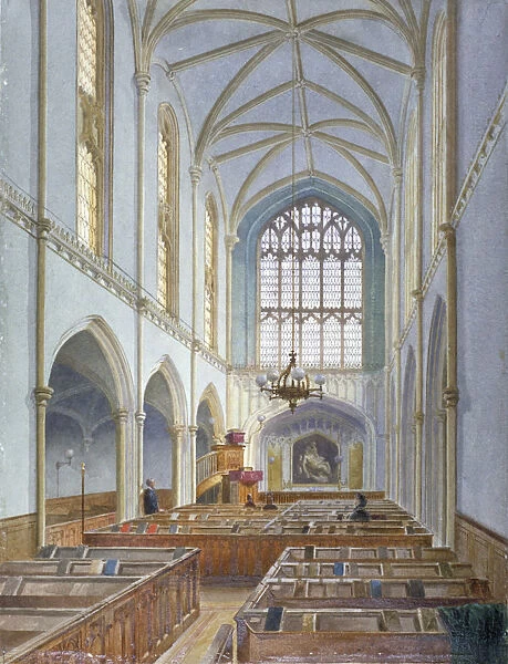 Interior view of a French Protestant church on St Martins le Grand, City of London, 1886