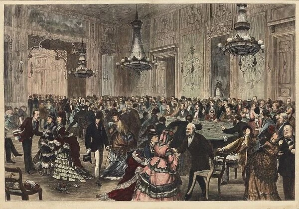 Interior view of the Gambling House at Wiesbaden in October 7, 1871, 1871