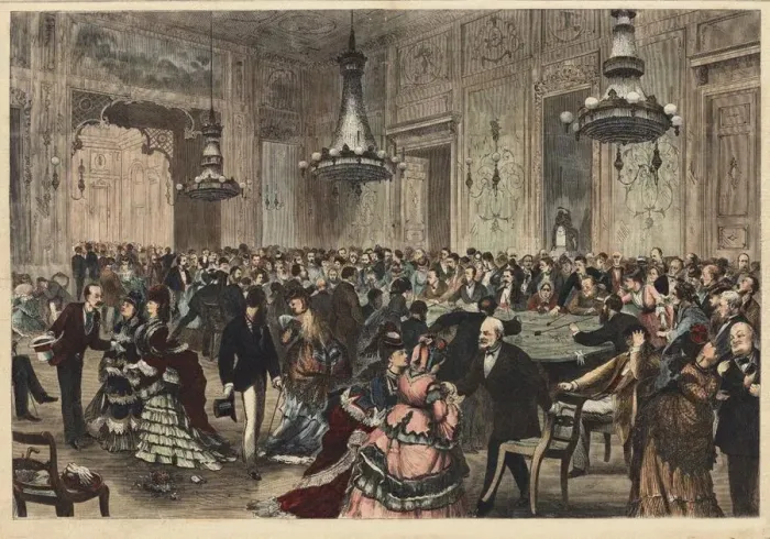 Framed Print : Interior view of the Gambling House at Wiesbaden in October 7, 1871, 1871 Framed Print : Interior view of the Gambling House at Wiesbaden in October 7, 1871, 1871