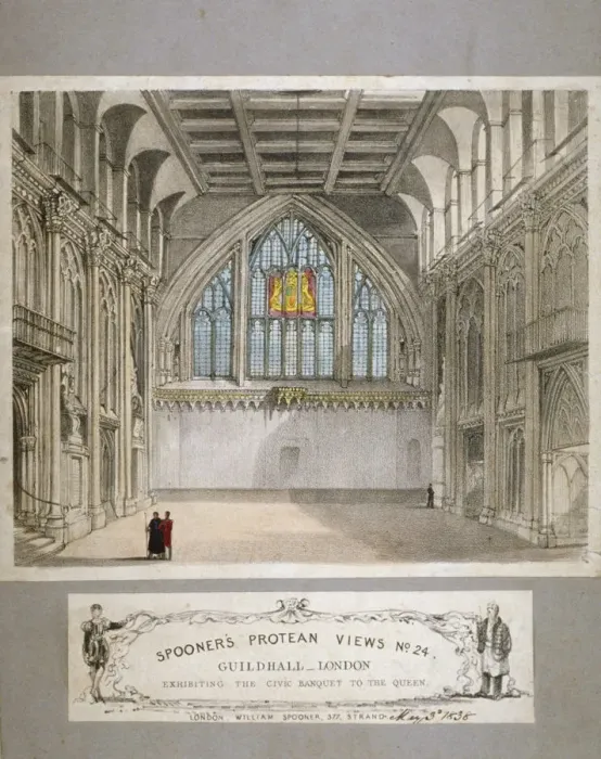 Framed Print : Interior view of the Guildhall, City of London, 1838 Framed Print : Interior view of the Guildhall, City of London, 1838