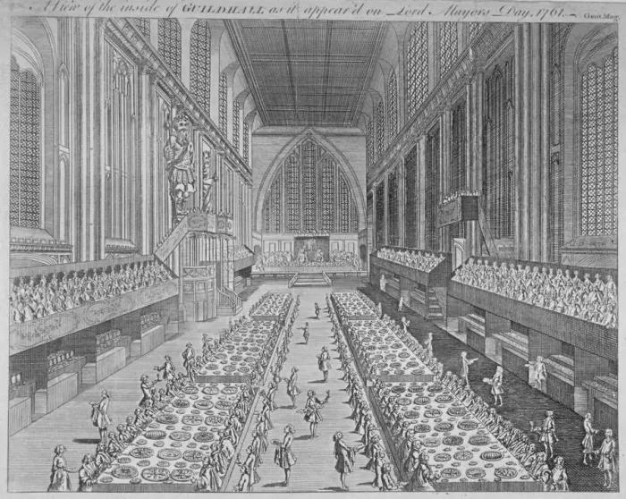 Framed Print : Interior view of the Guildhall on Lord Mayors Day, City of London, 1761 Framed Print : Interior view of the Guildhall on Lord Mayors Day, City of London, 1761