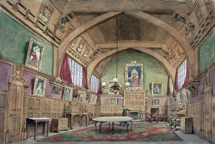 Framed Print : Interior view of the hall in Barnards Inn, London, c1875. Artist: John Phillipps Emslie Framed Print : Interior view of the hall in Barnards Inn, London, c1875. Artist: John Phillipps Emslie