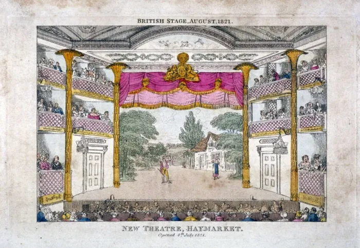 Framed Print : Interior view of the Haymarket Theatre, Westminster, London, 1821 Framed Print : Interior view of the Haymarket Theatre, Westminster, London, 1821
