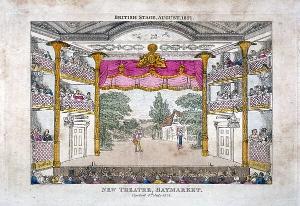 Interior view of the Haymarket Theatre, Westminster, London, 1821