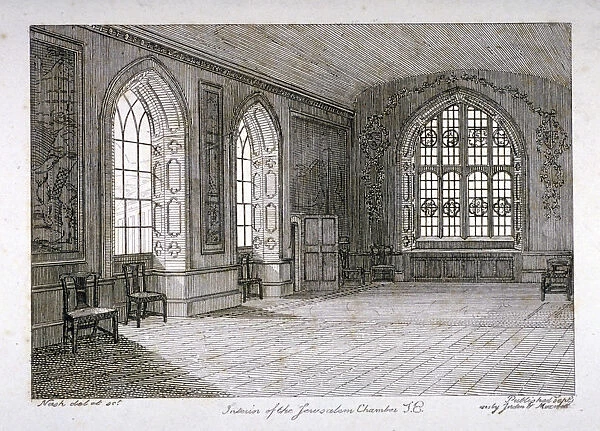 Interior view of the Jerusalem Chamber in Westminster Abbey, London, 1805. Artist