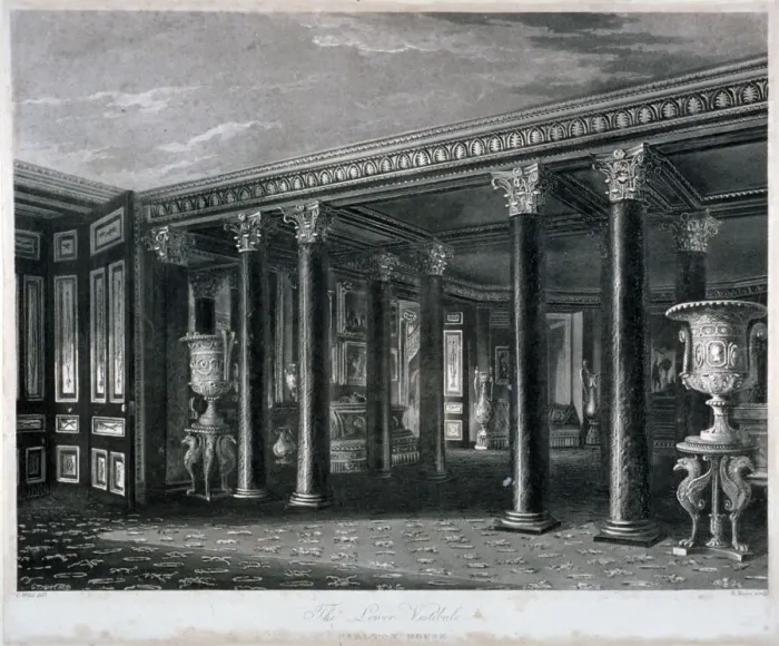 Framed Print : Interior view of the lower vestibule in Carlton House, Westminster, London, 1819 Framed Print : Interior view of the lower vestibule in Carlton House, Westminster, London, 1819