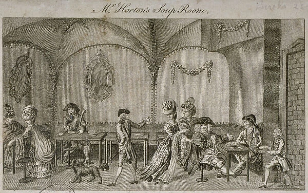 Interior view of Mr Hortons Soup Room, Cornhill, City of London, 1770