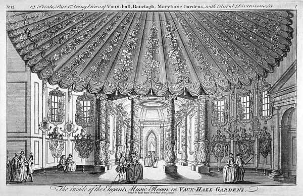 Interior view of the music room in Vauxhall Gardens, Lambeth, London, c1752