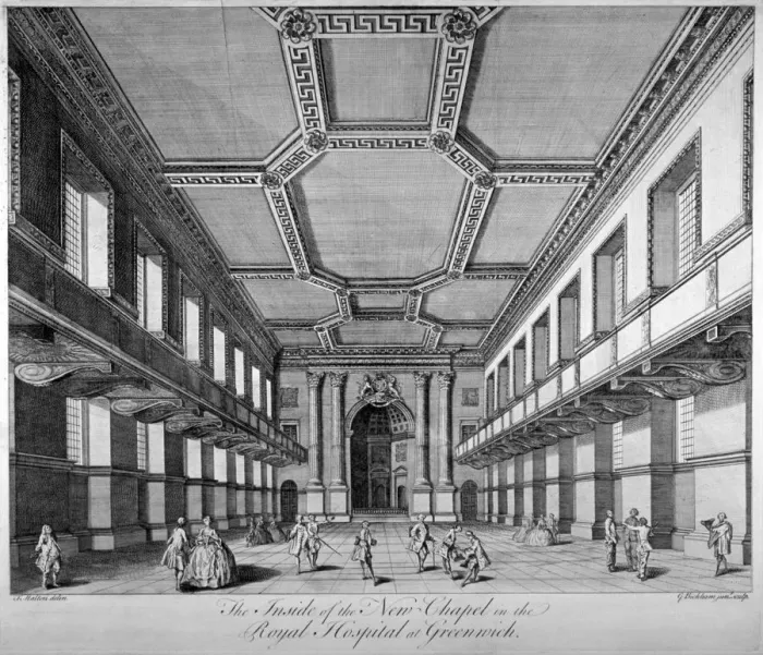 Framed Print : Interior view of the new chapel, Royal Naval Hospital, Greenwich, London, c1790. Artist Framed Print : Interior view of the new chapel, Royal Naval Hospital, Greenwich, London, c1790. Artist