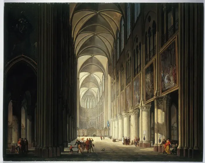 Framed Print : Interior view of Notre-Dame, in 1789, 1789. Creator: Unknown Framed Print : Interior view of Notre-Dame, in 1789, 1789. Creator: Unknown
