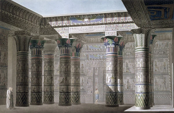 Interior view from the portico of the Grand Temple on the island of Philae, Egypt, 1822