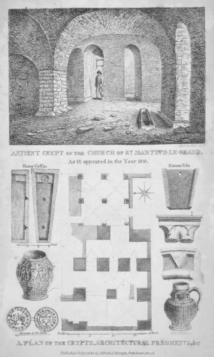 Framed Print : Interior view of the remains of the Church of St Martins le Grand, City of London, 1825 Framed Print : Interior view of the remains of the Church of St Martins le Grand, City of London, 1825