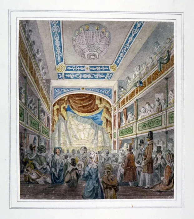 Framed Print : Interior view of the Royal Standard Theatre, Shoreditch High Street, London, c1840 Framed Print : Interior view of the Royal Standard Theatre, Shoreditch High Street, London, c1840