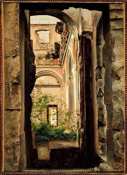 Interior view of ruins of the old Court of Auditors, Quai d'Orsay, c1888. Creator: Georges Rouard