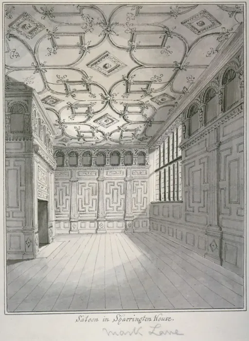 Framed Print : Interior view of the saloon in Sharrington House, Mark Lane, City of London, 1820 Framed Print : Interior view of the saloon in Sharrington House, Mark Lane, City of London, 1820
