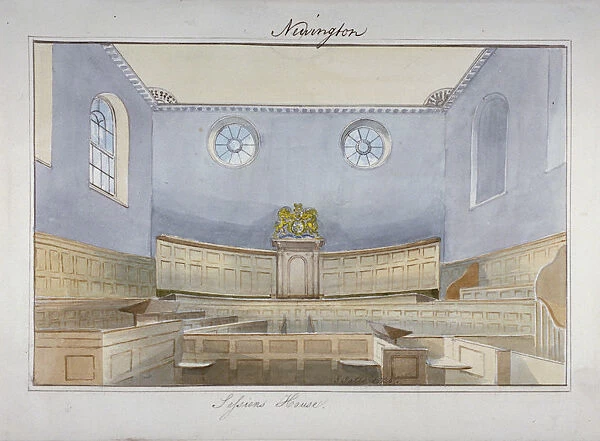 Interior view of the Sessions House on Newington Causeway, Southwark, London, c1825