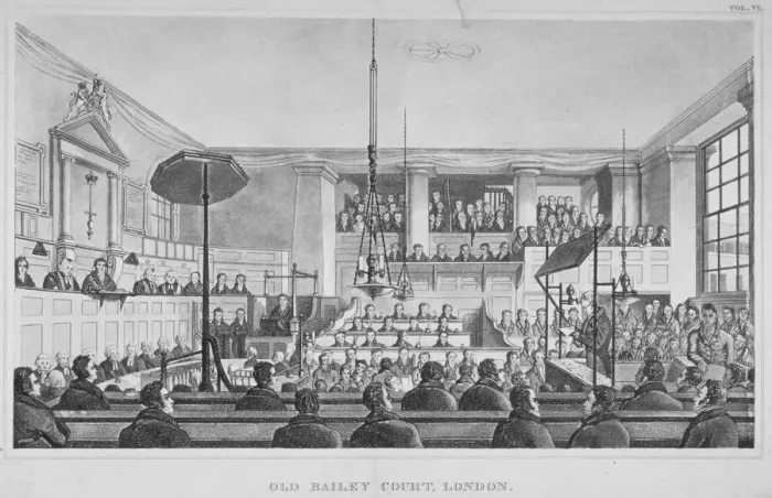 Framed Print : Interior view of the Sessions House, Old Bailey, City of London, 1824 Framed Print : Interior view of the Sessions House, Old Bailey, City of London, 1824