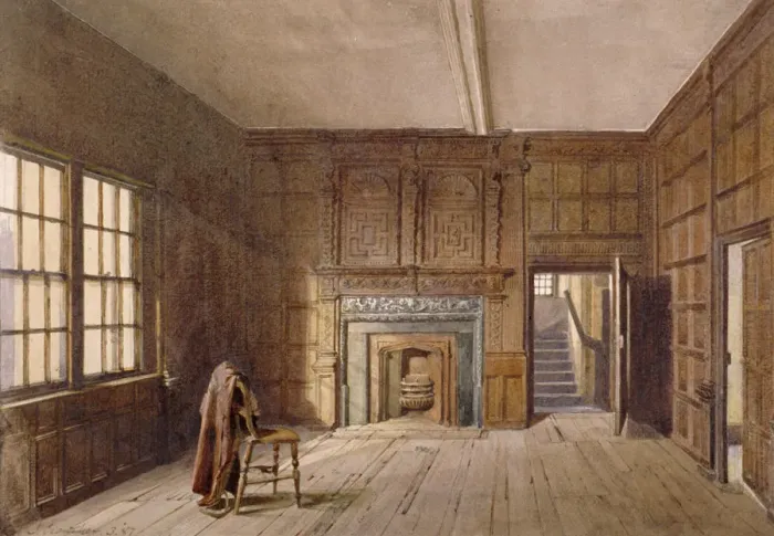 Framed Print : Interior view of Sir John Spencers room in Canonbury House, Islington, London, 1887 Framed Print : Interior view of Sir John Spencers room in Canonbury House, Islington, London, 1887