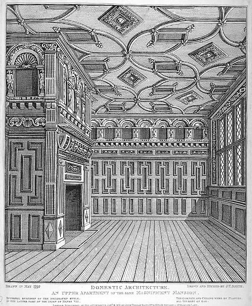 Interior view of Sir Paul Pindars House, Bishopsgate, City of London, 1812. Artist