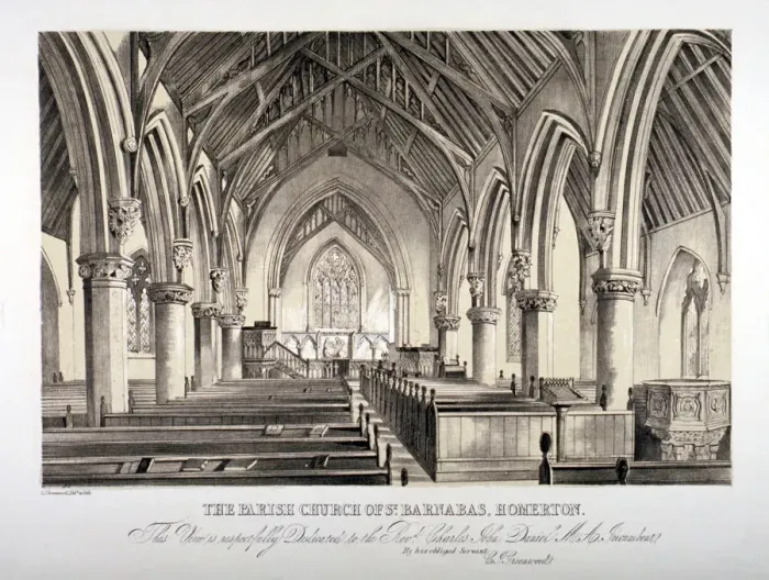 Framed Print : Interior view of St Barnabas Church, Homerton, Hackney, London, c1850 Framed Print : Interior view of St Barnabas Church, Homerton, Hackney, London, c1850