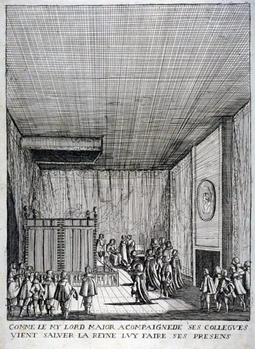 Framed Print : Interior view of St Jamess Palace, Westminster, London, 1639 Framed Print : Interior view of St Jamess Palace, Westminster, London, 1639