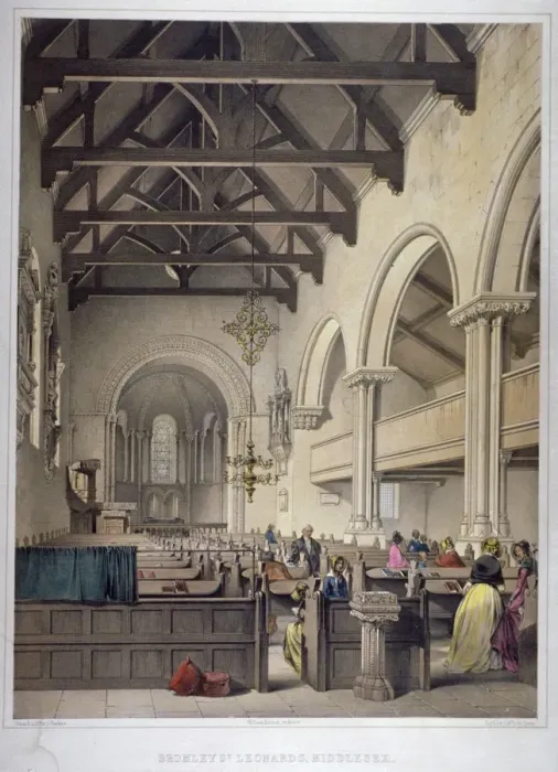 Framed Print : Interior view of St Leonards Church, Bromley-by-Bow, London, c1860 Framed Print : Interior view of St Leonards Church, Bromley-by-Bow, London, c1860