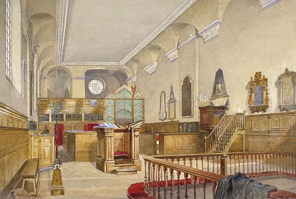 Interior view of St Michaels Church, Wood Street, City of London, 1888. Artist