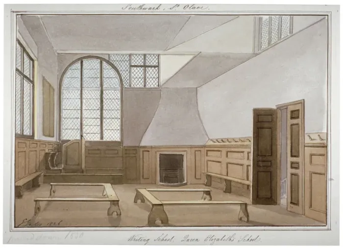 Framed Print : Interior view of St Olaves School on Tooley Street, Bermondsey, London, 1826. Artist Framed Print : Interior view of St Olaves School on Tooley Street, Bermondsey, London, 1826. Artist