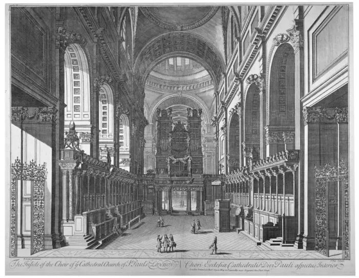 Framed Print : Interior view of St Pauls Cathedral, City of London, c1720 Framed Print : Interior view of St Pauls Cathedral, City of London, c1720