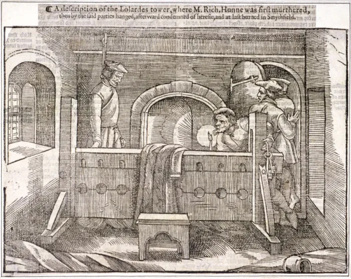 Framed Print : Interior view of St Pauls Cathedral when Richard Hunne was hanged, London, 1514 Framed Print : Interior view of St Pauls Cathedral when Richard Hunne was hanged, London, 1514