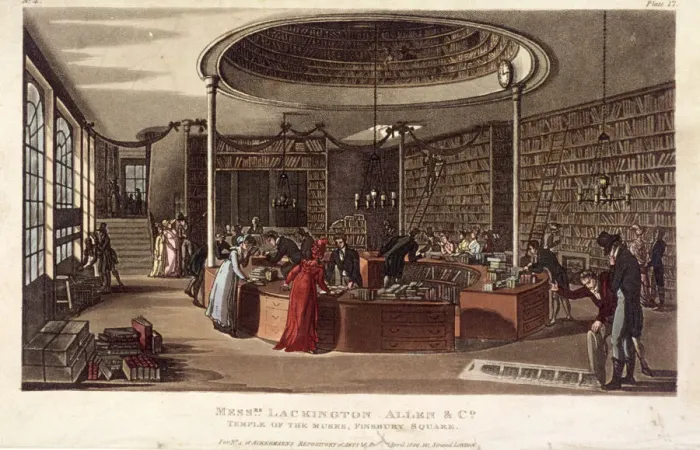 Framed Print : Interior view of the Temple of the Muses bookshop, Finsbury, London, 1809 Framed Print : Interior view of the Temple of the Muses bookshop, Finsbury, London, 1809