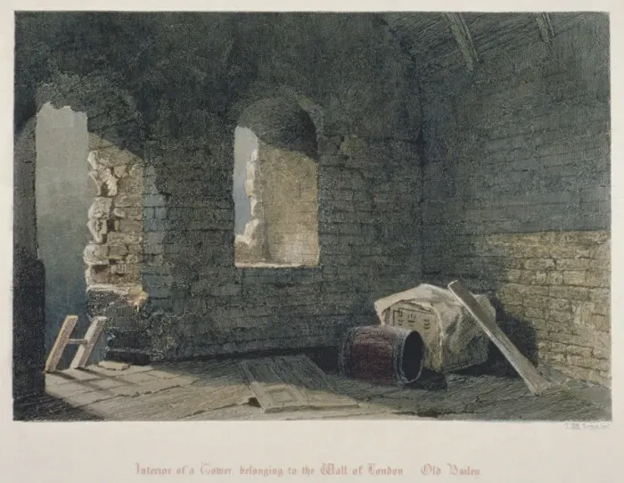 Framed Print : Interior view of a tower belonging to London Wall at Old Bailey, City of London, 1851 Framed Print : Interior view of a tower belonging to London Wall at Old Bailey, City of London, 1851
