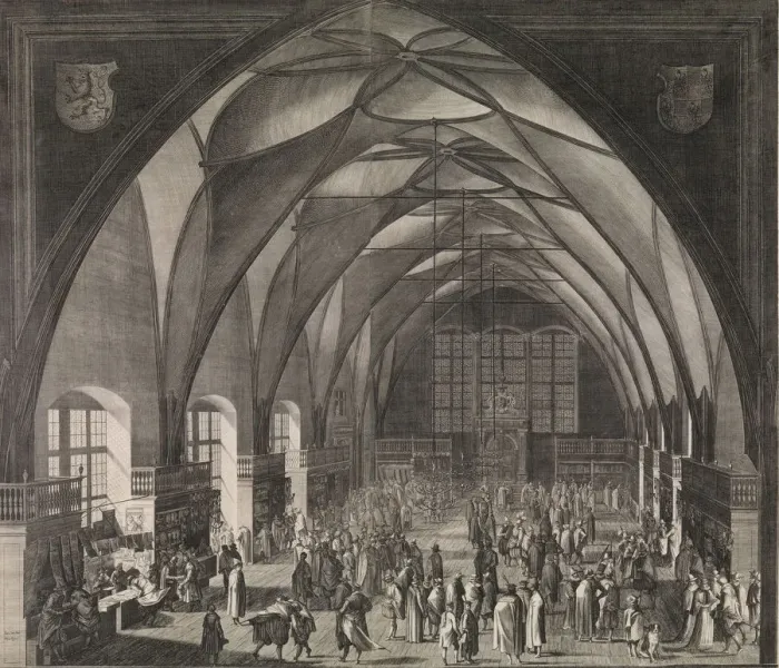 Framed Print : Interior View of Vladislav Hall at Prague Castle during the Annual Fair, 1607. 1607 Framed Print : Interior View of Vladislav Hall at Prague Castle during the Annual Fair, 1607. 1607