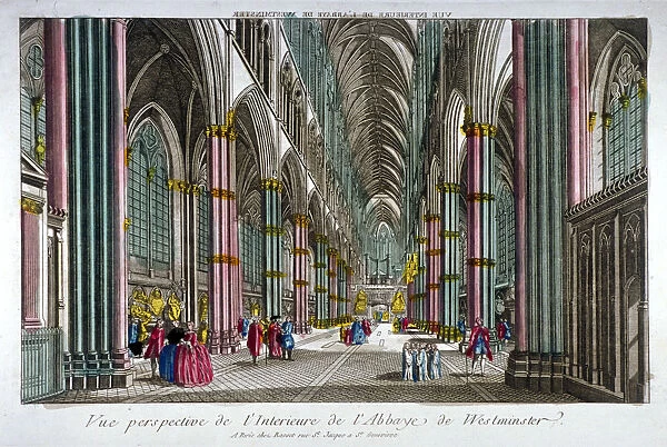 Interior view of Westminster Abbey, London, c1755