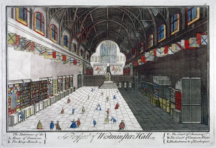 Framed Print : Interior view of Westminster Hall, London, c1750. Artist Framed Print : Interior view of Westminster Hall, London, c1750. Artist