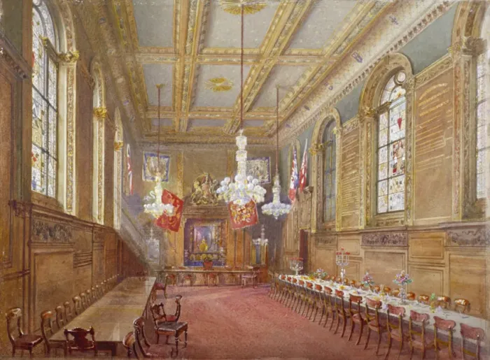 Framed Print : Interior of the Vintners Hall, Upper Thames Street, London, 1880. Artist: John Crowther Framed Print : Interior of the Vintners Hall, Upper Thames Street, London, 1880. Artist: John Crowther
