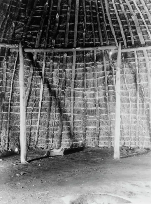 Framed Print : Interior of Wichita grass-house, c1927. Creator: Edward Sheriff Curtis Framed Print : Interior of Wichita grass-house, c1927. Creator: Edward Sheriff Curtis