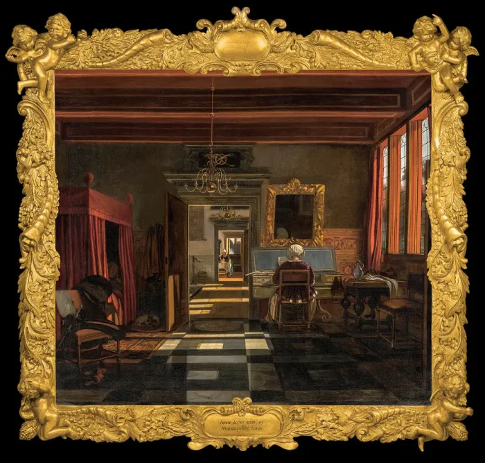Framed Print : Interior with a Woman Playing a Virginal, 1667 Framed Print : Interior with a Woman Playing a Virginal, 1667