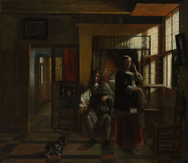 Interior with a Young Couple, probably ca. 1662-65. Creator: Pieter de Hooch