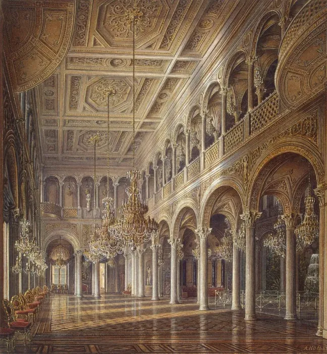 Framed Print : Interiors of the Small Hermitage, The Pavilion Hall, middle of the 19th century Framed Print : Interiors of the Small Hermitage, The Pavilion Hall, middle of the 19th century