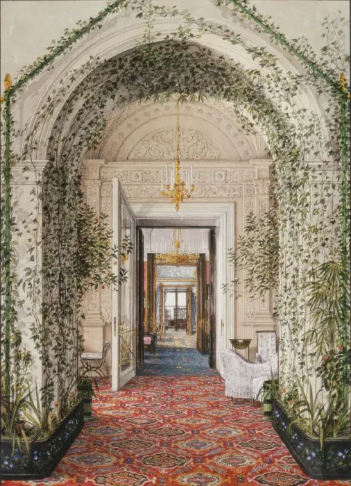 Framed Print : Interiors of the Winter Palace. The Small Winter Garden in the Apartments of Alexandra Fyodorovna, Mid of the 19th cen Artist: Ukhtomsky, Konstantin Andreyevich (1818-1881) Framed Print : Interiors of the Winter Palace. The Small Winter Garden in the Apartments of Alexandra Fyodorovna, Mid of the 19th cen Artist: Ukhtomsky, Konstantin Andreyevich (1818-1881)