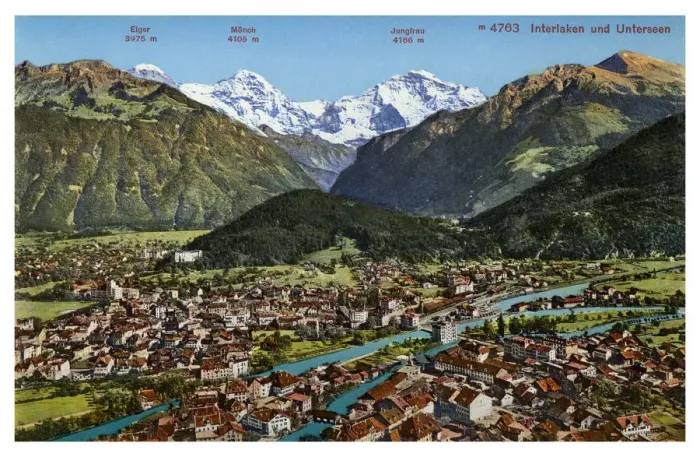 Framed Print : Interlaken, Switzerland, 20th century Framed Print : Interlaken, Switzerland, 20th century