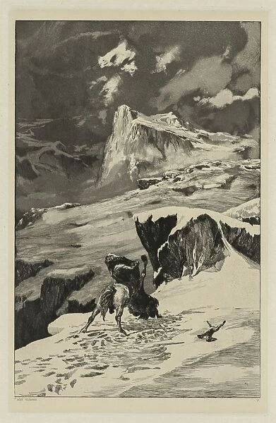 Intermezzo: Battling Centaurs (Opus IV, 4), 1881. Creator: Max Klinger (German, 1857-1920)