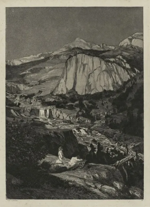 Framed Print : Intermezzo: Moonlit Night (Opus IV, 5), 1881. Creator: Max Klinger (German, 1857-1920) Framed Print : Intermezzo: Moonlit Night (Opus IV, 5), 1881. Creator: Max Klinger (German, 1857-1920)