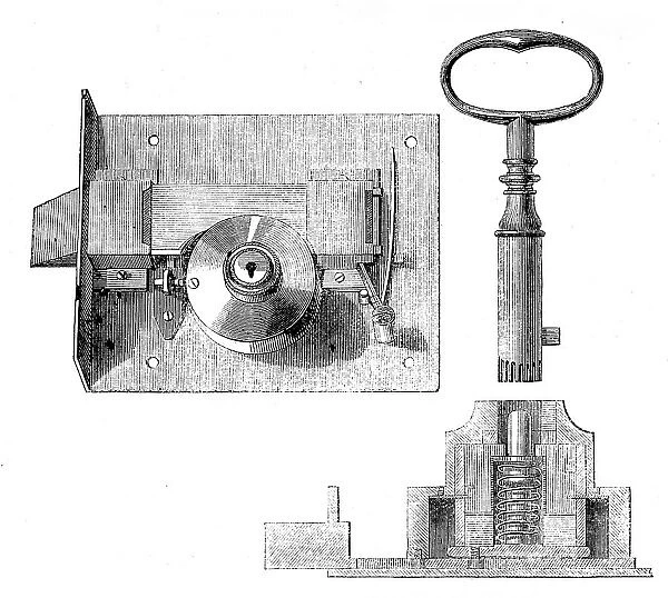 The International Exhibition: Bramah's lock and key, 1862. Creator: Unknown