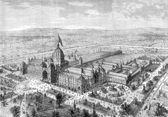 Framed Print : The International Exhibition building at Melbourne, Australia, 1880. Creator: Unknown Framed Print : The International Exhibition building at Melbourne, Australia, 1880. Creator: Unknown