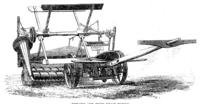 Framed Print : The International Exhibition: Burgess and Key's grain-mower, 1862. Creator: Unknown Framed Print : The International Exhibition: Burgess and Key's grain-mower, 1862. Creator: Unknown