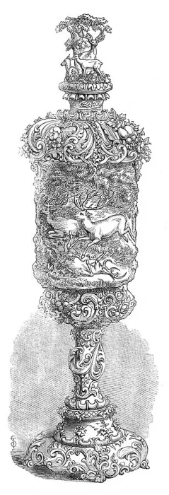 Framed Print : The International Exhibition: carved ivory cup, by F. Böhler, in the Zollverein Department, 1862. Creator: Unknown Framed Print : The International Exhibition: carved ivory cup, by F. Böhler, in the Zollverein Department, 1862. Creator: Unknown