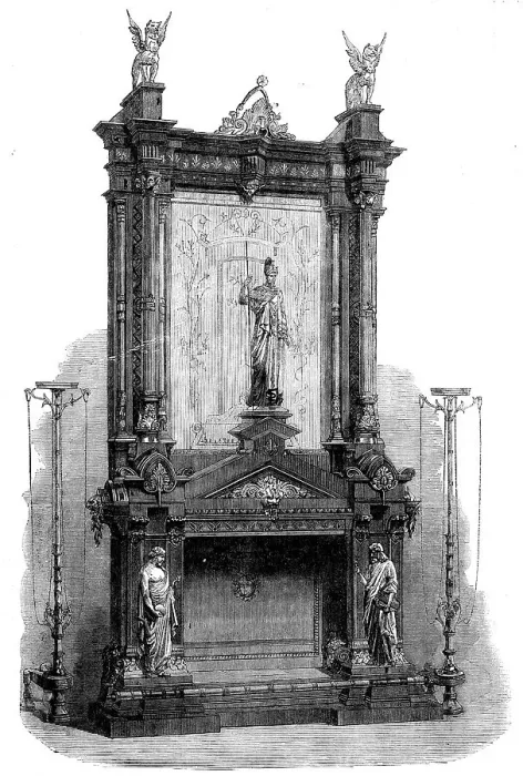 Framed Print : The International Exhibition - chimneypiece in the Nave... 1862. Creator: Unknown Framed Print : The International Exhibition - chimneypiece in the Nave... 1862. Creator: Unknown