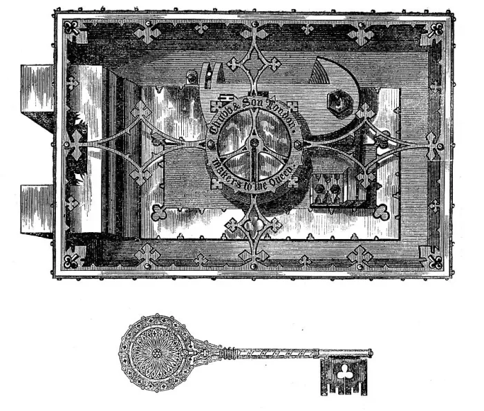 Framed Print : The International Exhibition: Chubbs safe-lock and key, 1862. Creator: Unknown Framed Print : The International Exhibition: Chubbs safe-lock and key, 1862. Creator: Unknown